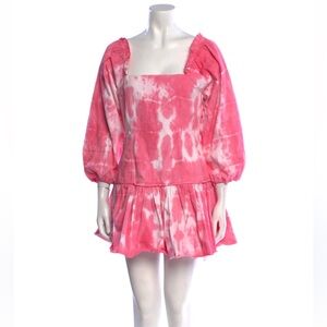 Like New! LoveShackFancy Pink Tie-Dye Mini Dress